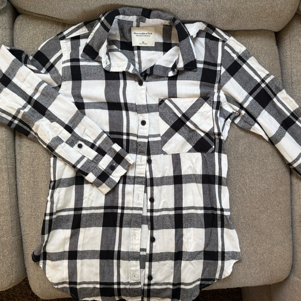 Abercrombie Kids Black and White Checkered Shirt
